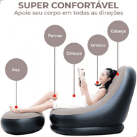 Poltrona e Puff Inflável Descanso Preguiçoso