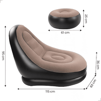 Poltrona e Puff Inflável Descanso Preguiçoso