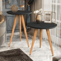 Mesinhas Lateral Redonda Sala Pé Palito Retrô