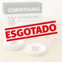 Kit 10 Pratos e 8 Copos Oficiais Time da Paixão!