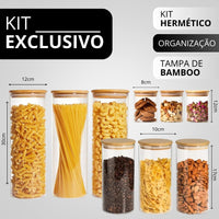 Kit Potes Herméticos + Brinde Exclusivo Hoje!